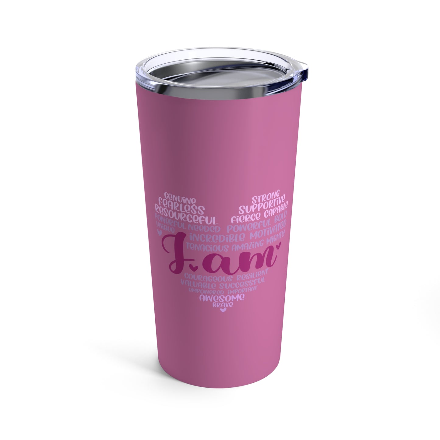 “Be You” Affirmation 20 oz Stainless Steel Tumbler - Pink